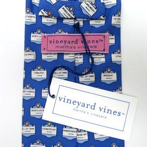 Vineyard Vines Cooperstown New York Street Signs Novelty Silk Necktie